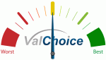 ValChoice gauge showing consumer which companies offer the best car insurance