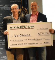 Founder, Dan Karr, accepting first place prize for the New Hampshire Startup Challenge