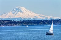 Puget Sound and Mount Ranier, Washington. The image for the Find Insurance Agents in Washington, best car insurance in Washington and best home insurance in Washington web pages on the ValChoice.com website