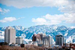 Wasatch Mountains Behind Salt Lake City. Image for Find Agents in Utah, Best car insurance in Utah and best home insurance in Utah webpages on ValChoice.com