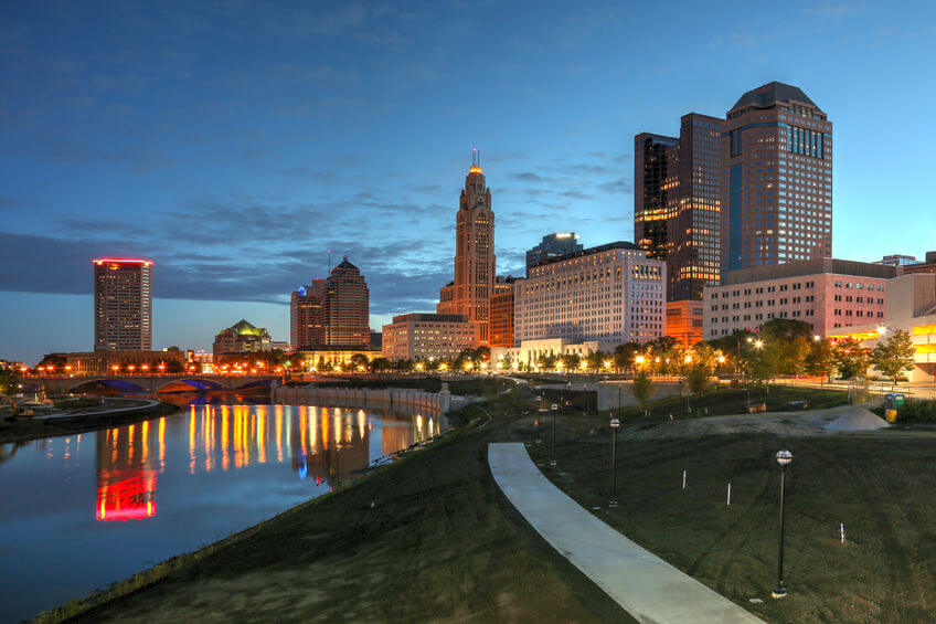 Columbus, Ohio skyline image for the find insurance agents in Ohio, best car insurance in Ohio and best home insurance in Ohio web pages.